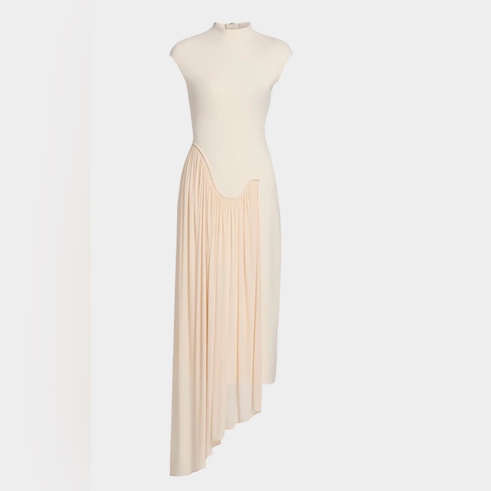 ET OCHS FRANCIS ASYMMETRIC KNIT COMBO MIDI DRESS | Size: Medium